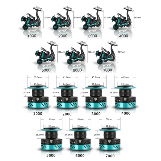 Metal Spinning Wheel CNC Rocker Throwing Rod Fish Wheel, Style: DK7000 (EVA Grip) by bashfashion