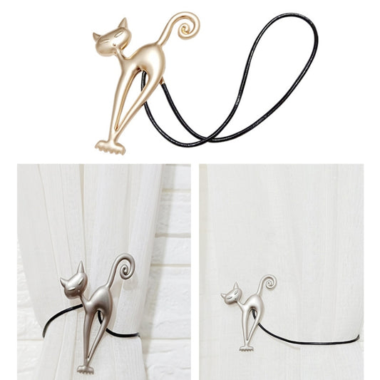Long-leg Cat Curtain Buckle Free Punch Curtain Magnetic Buckle Strap(Green Bronze) by bashfashion
