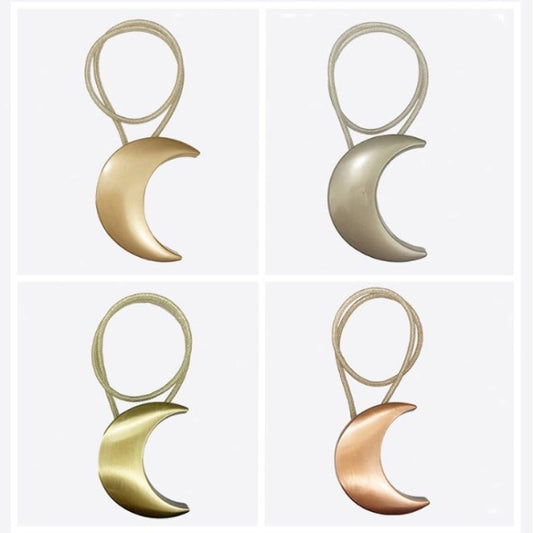 Metal Curtain Magnetic Buckle Tie Free Punch Moon Curtain Tie(Red Bronze) by bashfashion