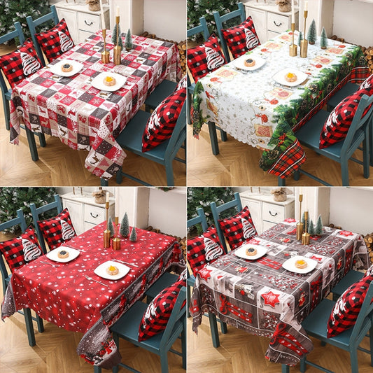 Christmas Printed Tablecloths Table Runners Christmas Tabletop Decorations 150 X 180cm(Type A) by bashfashion