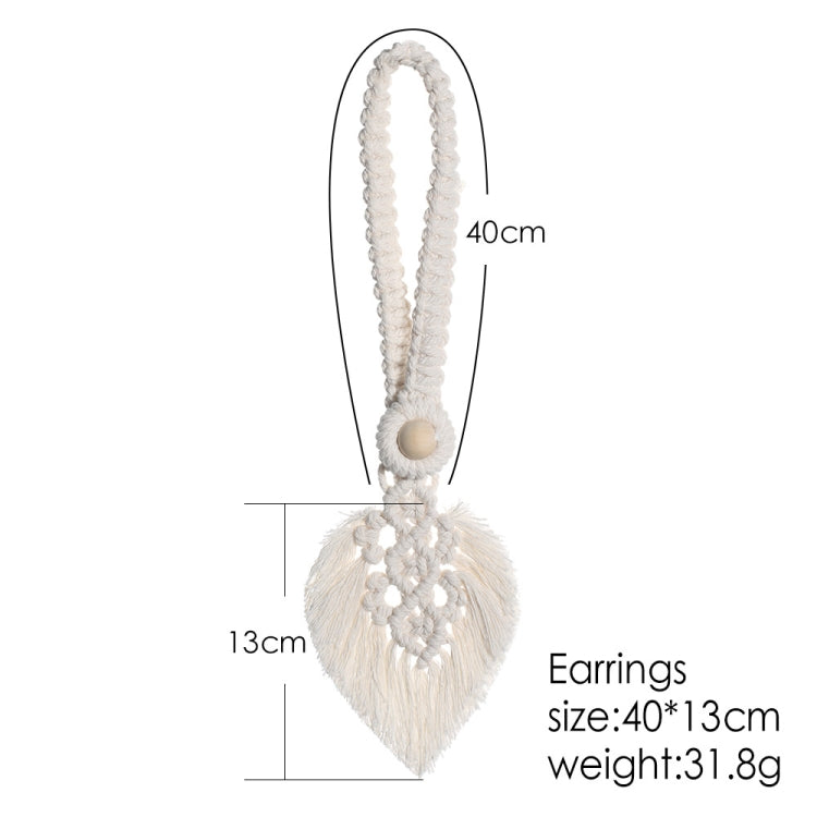 Hand Braided Wooden Bead Curtain Tie Free Buckle Tassel Tie Rope 13x40cm(Coffee) by bashfashion