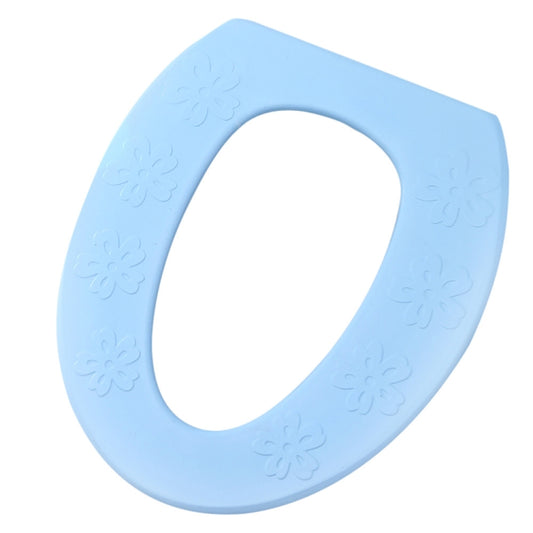 High Foam EVA Waterproof Thickened O-Type Toilet Cushion, Size: 40x34.5cm(Flower Blue) by bashfashion