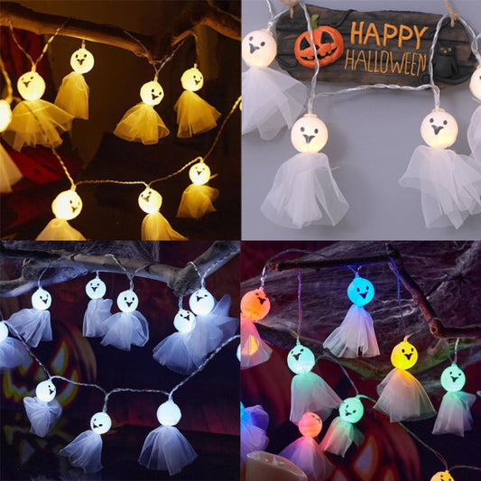 LED Halloween Decoration Luminous Cloth Ghost Ornament String Light 3m 20 Lights(Warm White) by bashfashion