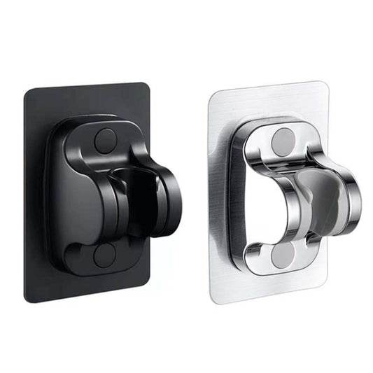Self-Adhesive Shower arm Head Holder Adjustable Wall Mounted Fixed Base (Black) by bashfashion