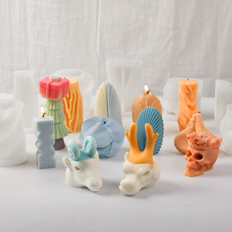 Geometric Scented Candle Silicone Mold, Specification: LZ-385+Tool Set by bashfashion