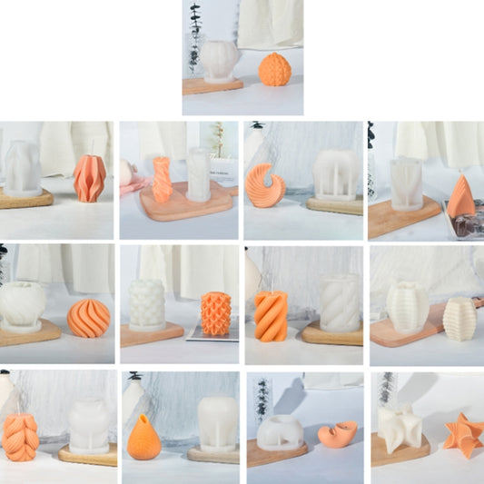 Geometric Scented Candle Silicone Mold, Specification: LZ-401+Tool Set by bashfashion