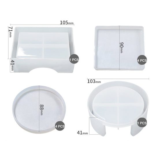 DIY Crystal Epoxy Storage Box Silicone Mould, Specification: 10 PCS/Set by bashfashion