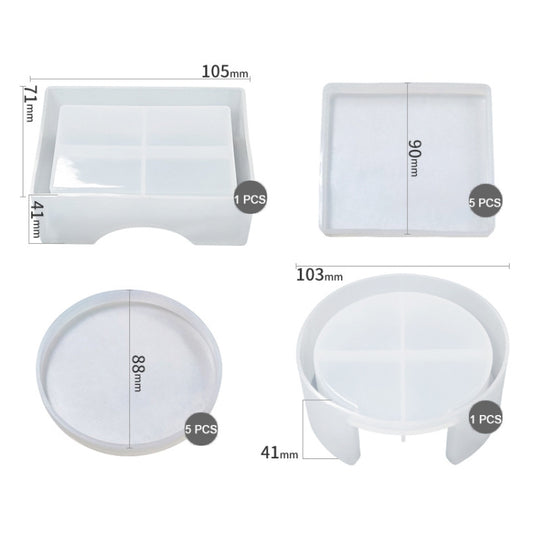 DIY Crystal Epoxy Storage Box Silicone Mould, Specification: 12 PCS/Set by bashfashion
