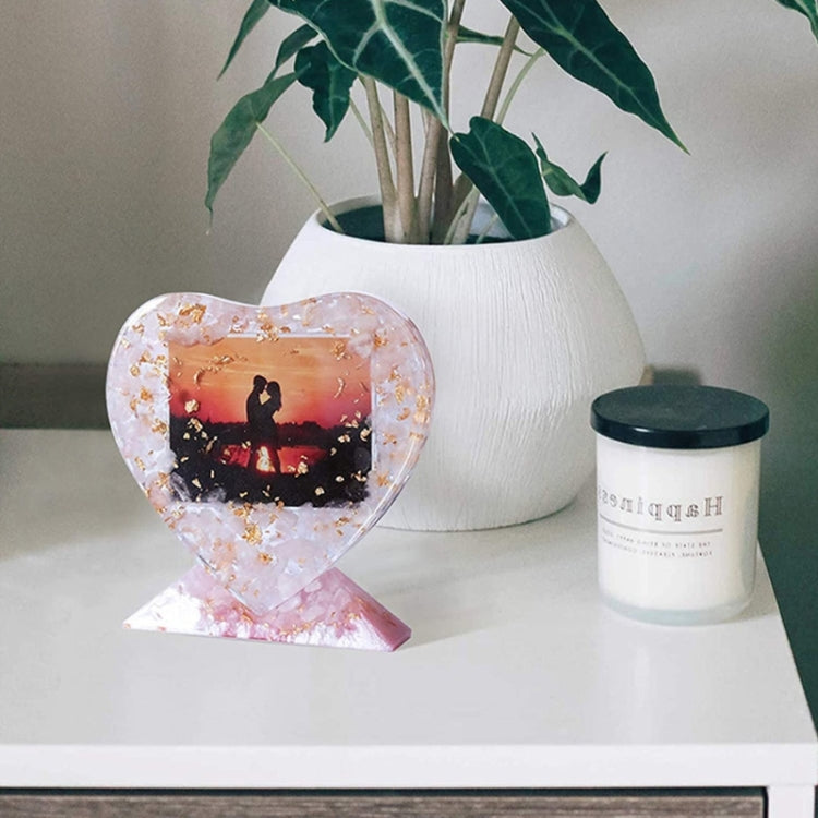 Heart-shaped Square Photo Frame Display DIY Silicone Mould, Spec: L (Square) by bashfashion