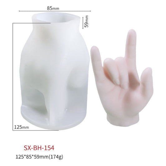 DIY Hand Shaped Scented Candle Silicone Mold, Specification: BH-154 by bashfashion