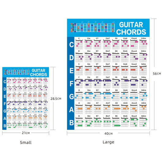 G625 Paper Chord Score Guitar Chord Fingering Exercise Chart(Large) by bashfashion