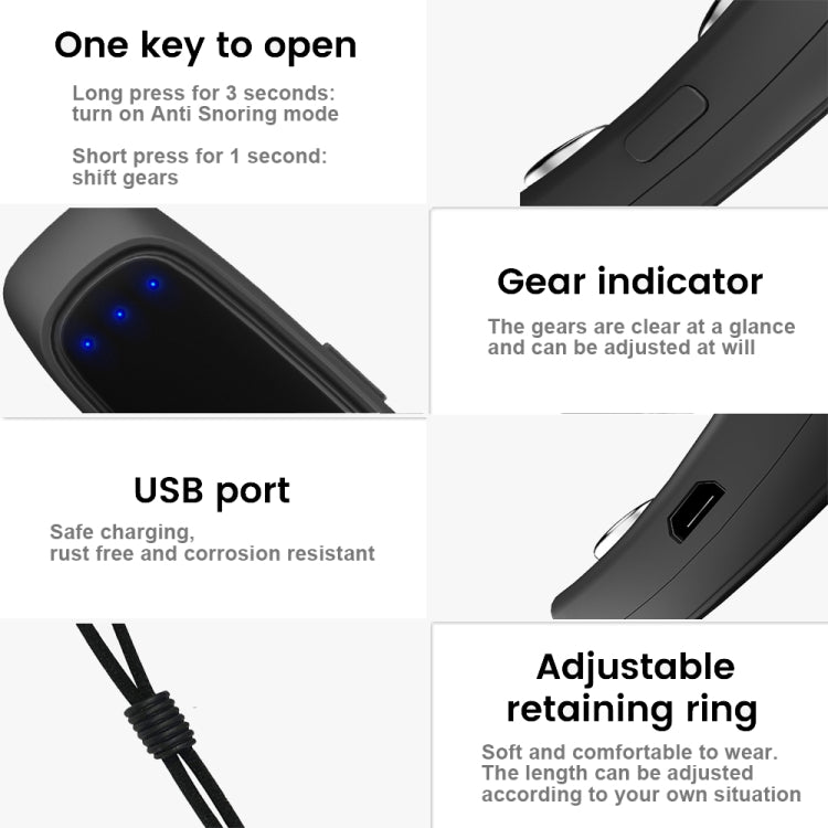 Smart Anti Snoring Device EMS Pulse Snoring Stop Effective Solution Snore Sleep Aid(Black) by bashfashion