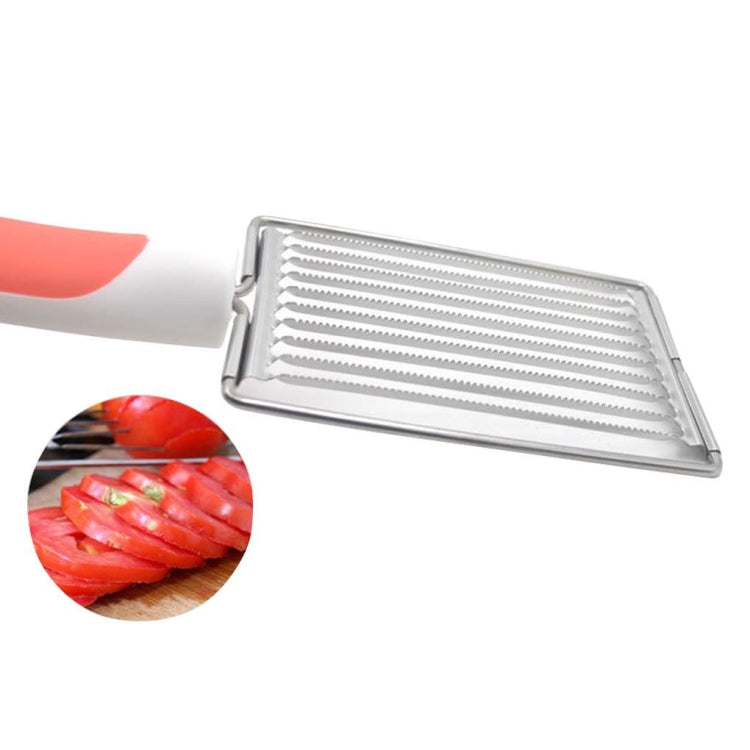 Tomato Luncheon Meat Slicer Non-slip Stainless Steel Fruit Cutter(Orange) by bashfashion