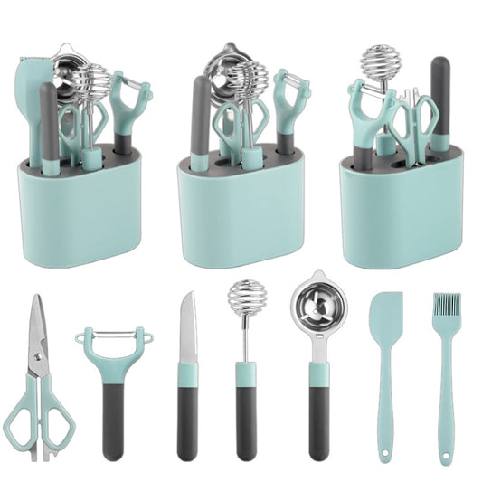 5 PCS / Set Stainless Steel Peeler Kitchen Gadgets Set With Storage Holder by bashfashion