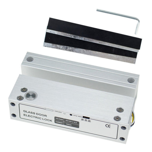 Top And Bottom Frameless Glass Door Aluminum Alloy Electric Mortise Lock(Left) by bashfashion