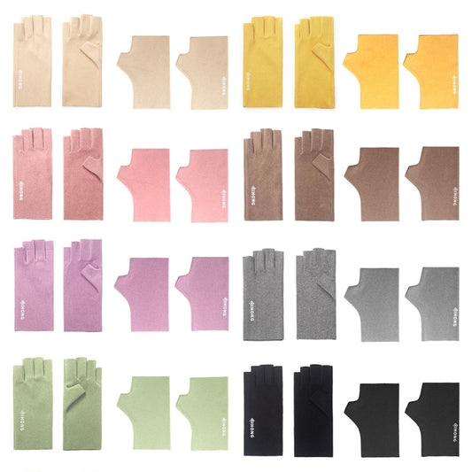 WST-41 Winter Thin Flannel Warm Finger Gloves Nail Protective Gloves, Spec: Finger (Purple) by bashfashion