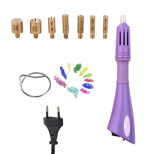 DIY Manual Stamping Tools Portable Dot Drill Pen, Specification: EU Plug Purple by bashfashion