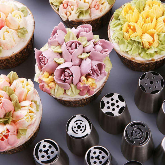 8PCS/Set Stainless Steel Laminating Nozzle Set Cake DIY Laminating Nozzle Set Baking Tools by bashfashion