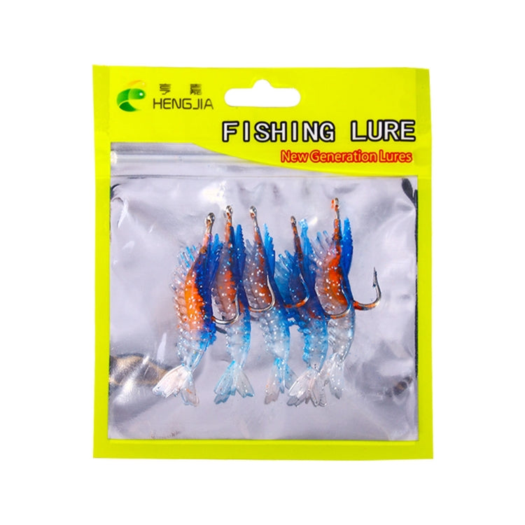 5 PCS / Bag HENGJIA SO077 6cm 3g Lead Wrapped Shrimp Soft Lure Sea Bass Fake Lure(3) by HENGJIA