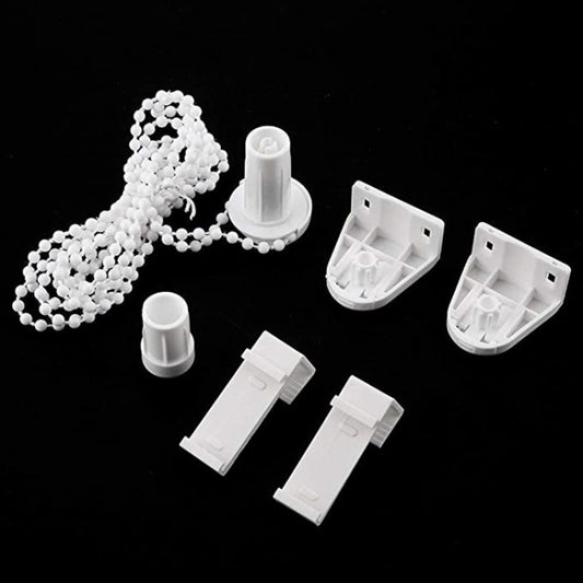 2 Sets 17mm Shutter Curtain Control Head With 2m Pull Beads Chain Set(White) by bashfashion