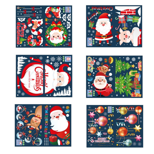 Santa Claus Hanging Stickers Shop Window Glass Door Living Room Wall Stickers(6309) by bashfashion