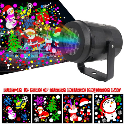 4W LED Snowflake Christmas Decoration Projector Light with 16 Patterns, Spec: EU Plug by bashfashion