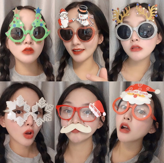 Christmas Weird Glasses Personalized Christmas Hair Clip, Color: Love Elderly Snowman by bashfashion