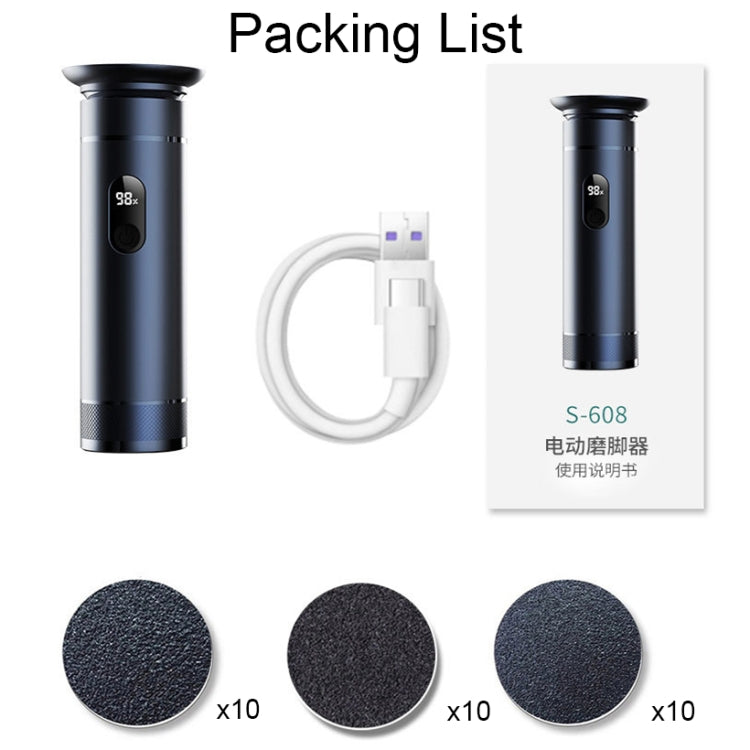 S-608 Smart Digital Display USB Charging Foot Grinder Exfoliating Electric Pedicure(Gold) by bashfashion