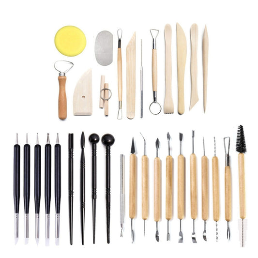 34 PCS/Set Pottery Tool Set Clay Carving Knife Indentation Pen Set by bashfashion