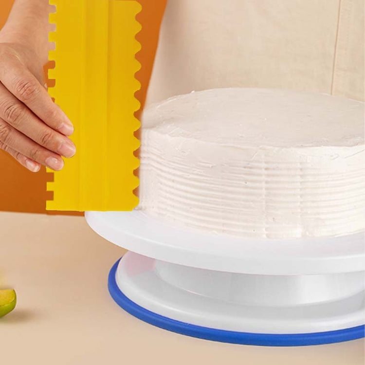 4 PCS / Set Plastic Cream Scraper PP Double Side Sawtooth Baked Cake Flattener(Sky Blue) by bashfashion