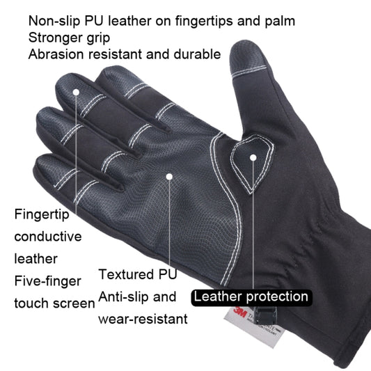 HUNTRANGE A023 Outdoor Waterproof Sports Riding Velvet Touch Screen Gloves, Size: L(Black) by HUNTRANGE
