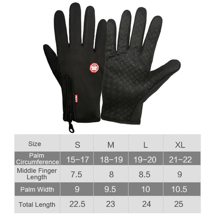 Winter Outdoor Riding Sports Waterproof Touch Screen Glove, Size: L(H041 Black) by bashfashion