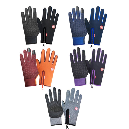 Winter Outdoor Riding Sports Waterproof Touch Screen Glove, Size: XL(H043 Blue) by bashfashion