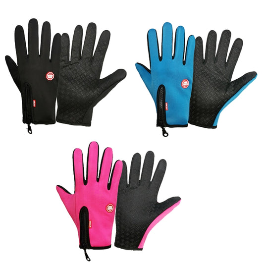 Winter Outdoor Riding Sports Waterproof Touch Screen Glove, Size: XXL(H041 Black) by bashfashion