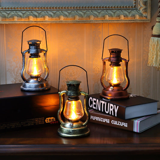 200802 Retro Solar Kerosene Lamp Shape Handheld Lamp Home Decor Flame Lamp(Rusty) by bashfashion