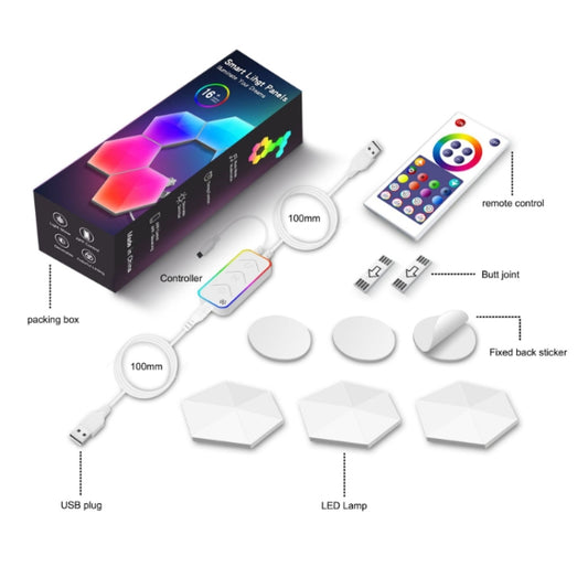 Gaming Ambient Light Smart Chiclet Backdrop Quantum Wall Light, Versions: WIFI(3 PCS/Set) by bashfashion