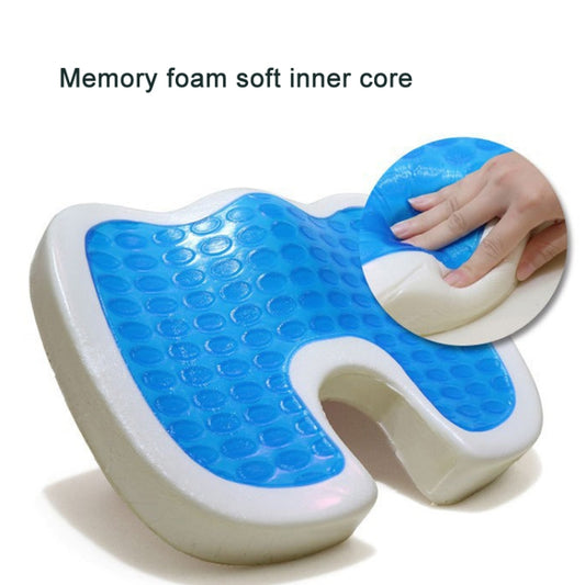 Office Gel Cushion Beauty Buttocks Anti-hemorrhoid Cushion(Mesh Fabric Blue) by bashfashion