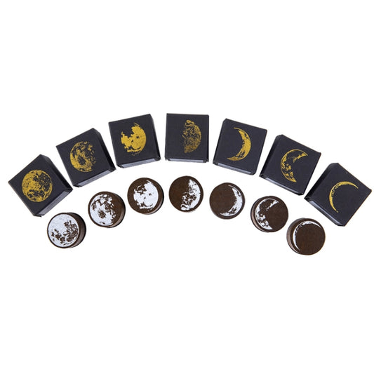 Moon Phase Series Handbook Decoration DIY Wooden Stamp(Ebon moon) by bashfashion