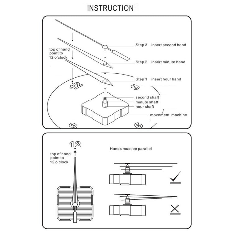 Shaft Length 18.5mm Quartz Clock Silent Movement + Luminous Hands DIY Kit,Spec: Movement +817 by bashfashion