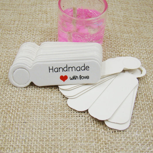 100pcs /Set Small Retro Baking Label DIY Jewelry Price Tag Bookmark Gift Card, Specification: Handmade White by bashfashion