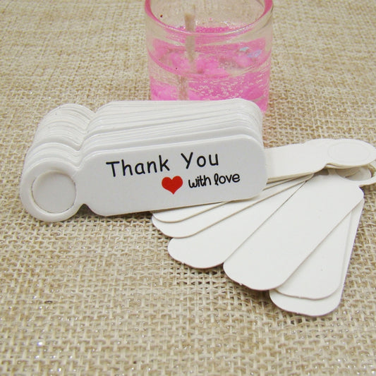 100pcs /Set Small Retro Baking Label DIY Jewelry Price Tag Bookmark Gift Card, Specification: Thankyou White by bashfashion