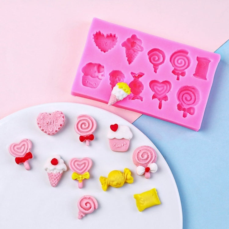 G114 Candy Lollipop Ice Cream Shape Silicone Mold Chocolate Biscuits Cake Decoration by bashfashion