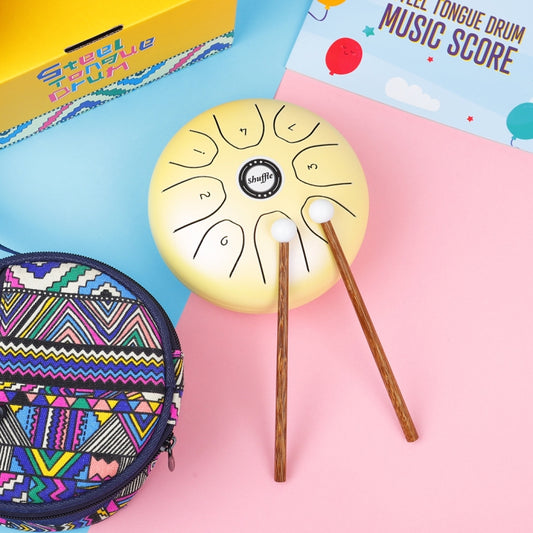 Shuffle SD-5 5.5 Inch Steel Tongue Carefree Empty Drum Percussion Instrument(Yellow) by shuffle