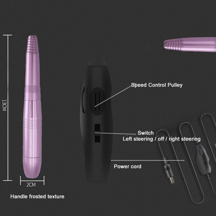 USB Plug Aluminum Nail Drill Machine Electric Manicure Milling Cutter Set(Golden) by bashfashion