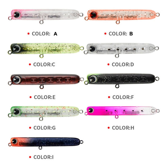 2pcs 4.8g 60mm Microbacter Pencil Top Horse Mouth Lure Bait Bionic Bait(I) by bashfashion