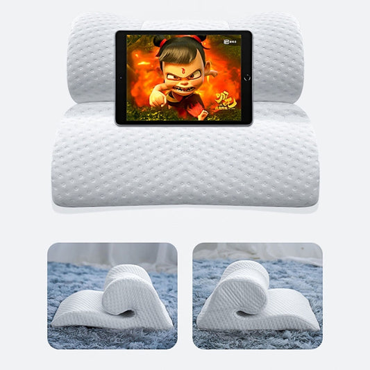 Multifunctional Neck and Lumbar Pillow Cell Phone Tablet Pillow Bracket(White) by bashfashion