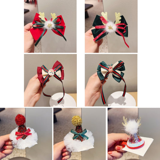 Christmas Gold Velvet Headdress Duckbill Clip, Color: LD113 Antler Hat Clip by bashfashion