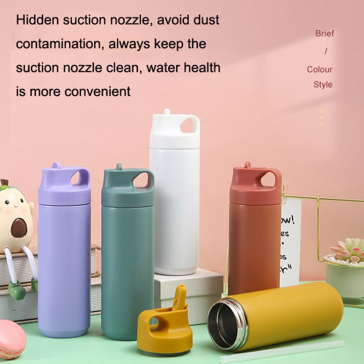 Spray Paint 304 Stainless Steel Insulation Cup Portable Outdoor Sports Cup(Khaki) by bashfashion