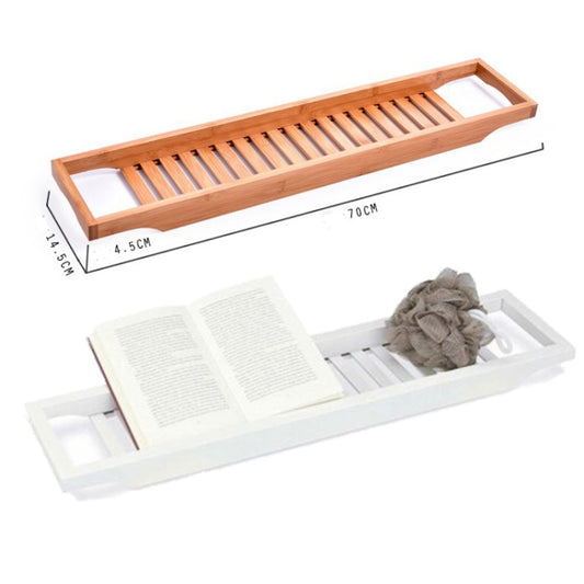Bamboo Non-slip Bathtub Shelf Multifunctional Soaking Shelf, Color: Bamboo Color by bashfashion