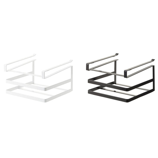 Double-layer Punch-free Kitchen Wall-Mounted Cutting Board Rack(Black) by bashfashion